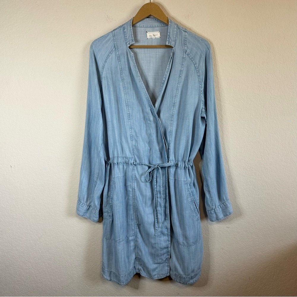 Lou & Grey Light Blue Wrap Dress - Picture 2 of 14